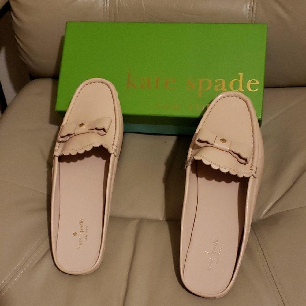 Kate spade slipping mule Pale Pink tumbled leather